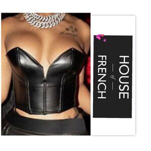 House Of French Black Strapless Top